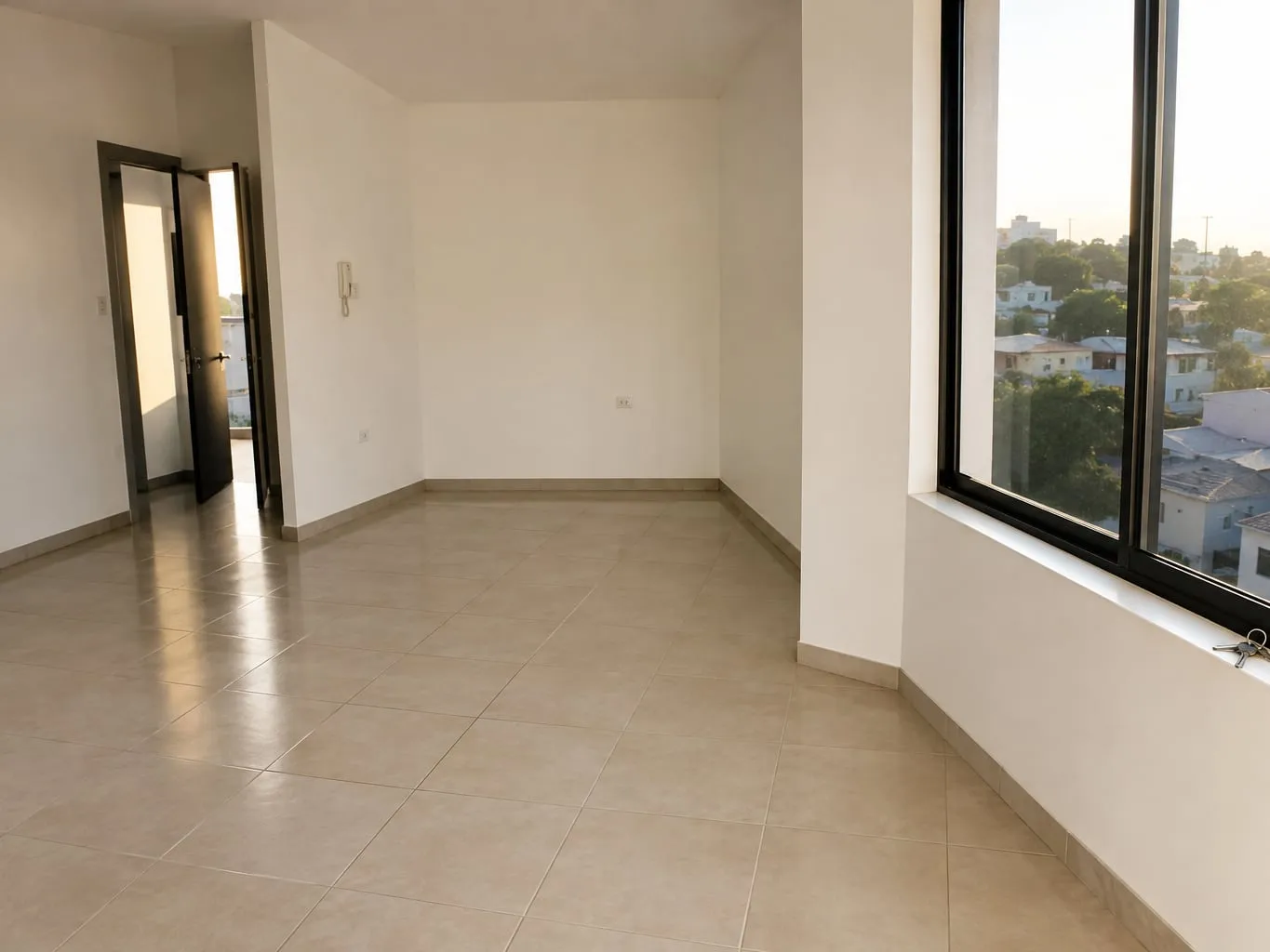 Empty apartment cleaned and ready for handover
